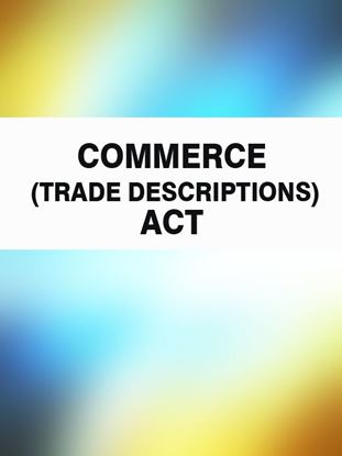 Обложка книги "Commerce (Trade Descriptions) Act"