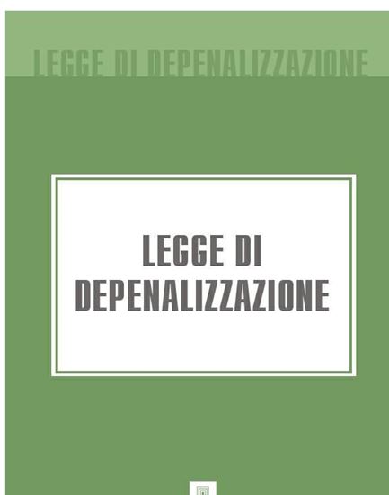 Обложка книги "Legge di Depenalizzazione"