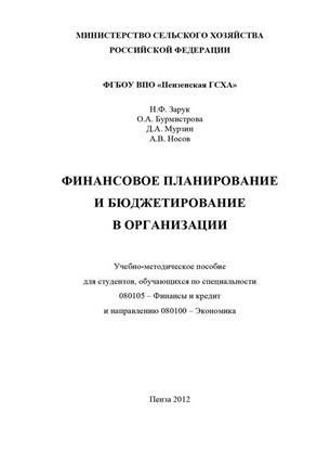 Обложка книги "Финансовое планирование и бюджетирование в организации"